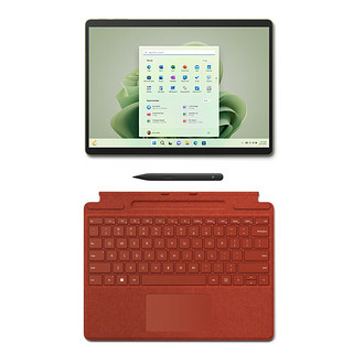 微软Surface Pro 9 森野绿+波比红带触控笔键盘盖 i5 16G+256G 二合一平板电脑 13英寸120Hz屏 高端轻薄本