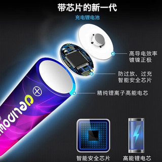 德力普（Delipow）充电电池 5号锂电池大容量3400mWh电池8节配液晶显示充电器套装1.5V恒压快充