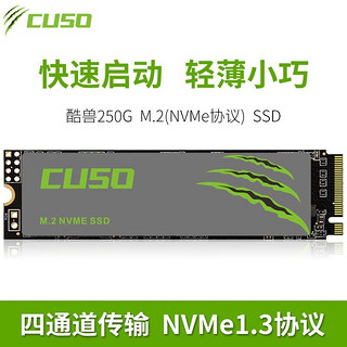 CUSO 酷兽 SSD固态硬盘 M.2接口 (NVMe协议PCIe3.0x4) 250GB 石墨烯散热片