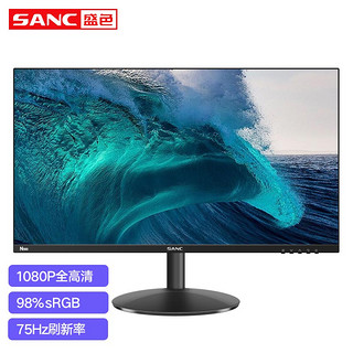 SANC 盛色 21.5英寸显示器 全高清75Hz 1080P电脑液晶/家用/商务办公/影音微边框屏幕 N300 全高清显示器