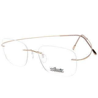 PLUS会员：Silhouette 诗乐 光学眼镜架眼镜框男女款金色镜框金色镜腿 5515 CR 7531 54MM