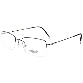 PLUS会员：Silhouette 诗乐 光学眼镜架眼镜框男女款黑色镜框黑色镜腿 5496 75 9041 53MM