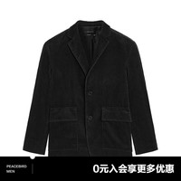 太平鸟女装 太平鸟男装 保暖夹克宽松休闲外套潮牌工装茄克合集 黑色灯芯绒外套B2BBB3306 L