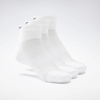 锐步男女同款SOCK室内训练运动短袜3双装春夏款 XS 白色/灰色