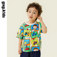 gxgkids童装儿童短袖t恤宝宝夏装全棉男小童半袖上衣纯棉满印女童