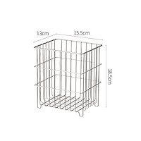 霜山304不锈钢收纳篮织收纳筐桌面杂物整理筐厨房置物小篮子