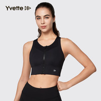 薏凡特(YVETTE)高强度运动防震跑步文胸透气舒适显瘦内衣E100679A21 09A黑色 XL(80A-80D)