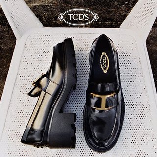 TOD'S 托德斯 TIMELESS 经典系列 女士乐福鞋 XXW08D0EU50SHA 黑色 39.5