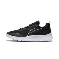 李宁(LI-NING)跑步鞋休闲鞋男鞋2023超轻透气缓震耐磨训练运动跑步鞋 黑色/标准白 42(男9)