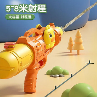 众舰行儿童水枪玩具小黄鸭按压滋水枪卡通大容量戏水户外玩水 350ML鸭子水枪-橙色