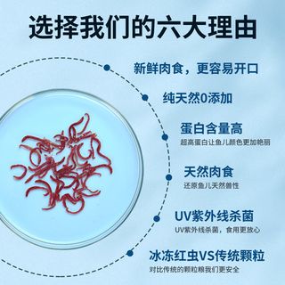 yee 意牌 红虫冰冻鱼粮牛心汉堡七彩龙鱼新鲜红线虫水蚤丰年虾罗汉鱼食