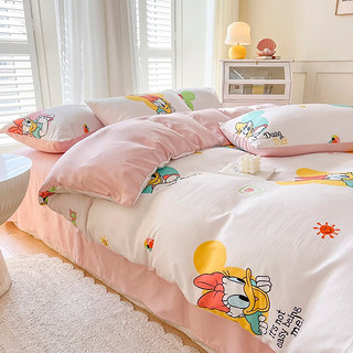 迪士尼（Disney）床上四件套水洗棉床单被套枕套儿童床上用品学生宿舍单双人床套件 黛丝 150*200cm