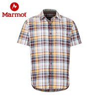 Marmot/土拨鼠夏季运动户外透气男士短袖速干衬衫薄款衬衣