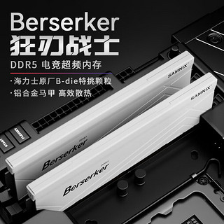 新乐士（SAMNIX）DDR5 5600 7200台式机内存条狂刃战士海力士A-die超频游戏 32G（16Gx2）6800 C34/XMP白