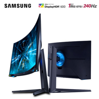 SAMSUNG 三星 240Hz电竞显示器 2K高清量子点 1MS响应1000R曲面屏 升降旋转壁挂 27英寸 玄龙骑士G7 G-Sync C27G75