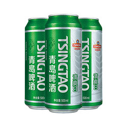 TSINGTAO 青岛啤酒 青岛清爽500ml*9听整箱装口味爽透麦香足