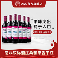 ASC南非原瓶双洋柔和果香干红葡萄酒6支装红酒整箱