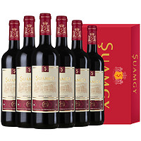 88VIP：Suamgy 圣芝 红酒整箱 法国原瓶赤霞珠喜酒半干红葡萄酒750ml×6瓶