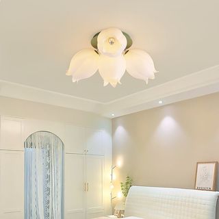 大观园 卧室灯吸顶灯现代铃兰花朵餐厅房间灯奶油风儿童房灯