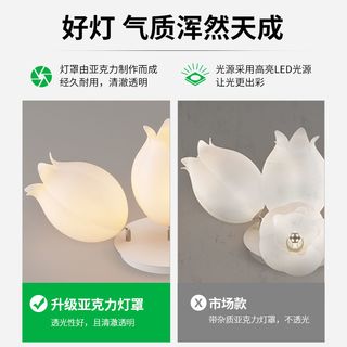 大观园 卧室灯吸顶灯现代铃兰花朵餐厅房间灯奶油风儿童房灯