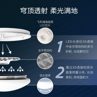 PHILIPS 飞利浦 卧室吸顶灯走廊阳台灯吸顶灯灯饰儿童房灯现代简约灯具恒妍悦巧 10瓦白光适0-5㎡