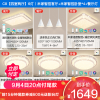 雷士 NVCled吸顶灯语音卧室灯时尚灯具简约现代轻奢仿水晶客厅灯灯具套餐