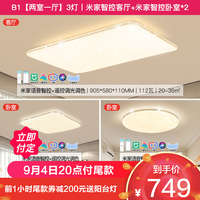 雷士 NVC   Lighting照明 B1 两室一厅 3灯丨语音智控客厅+语音智控卧室*2