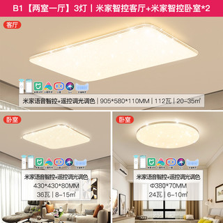 雷士 NVC   Lighting照明 B1 两室一厅 3灯丨语音智控客厅+语音智控卧室*2
