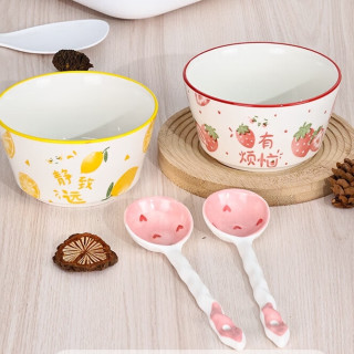 晋宝源 陶瓷餐具 2碗+2勺