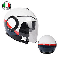 AGV 摩托车头盔夏季ORBYT男女机车双镜片四分之三半盔踏板骑行透气