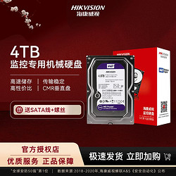 HIKVISION 海康威视 4TB西数机械硬盘NAS酷鹰3.5寸SATA接口机械硬盘监控电脑