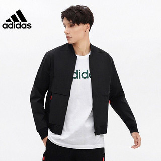 adidas 阿迪达斯 运动外套男正品春秋季新款立领宽松飞行员休闲夹克GF4030