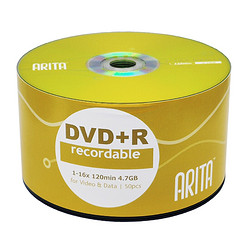 RITEK 铼德 ARITA) e时代系列 DVD R 16速4.7G 空白光盘/光盘/刻录盘 塑封装50片