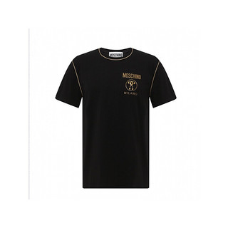 MOSCHINO 21春夏 男士 Gold徽标平纹针织T恤（054、黑色1555）