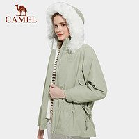 CAMEL 骆驼 户外滑雪服毛领女三合一可拆卸2023秋冬新款潮流加绒加厚外套