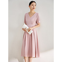 SHOW LONG 舒朗 法式V领连衣裙新款2023收腰显瘦女神范高级洋气减龄裙子