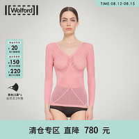 Wolford 沃尔福特Romance浪漫网纹休闲舒适长袖深V领上衣女52947