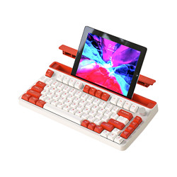 SUBOR 小霸王 X75 81键 2.4G蓝牙 多模无线机械键盘 红色 红轴 RGB