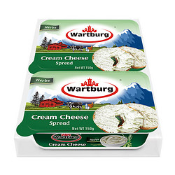 Wartburg 沃特堡 奥地利进口 涂抹奶油奶酪 蒜香口味150g*2两盒装 冷藏 原制奶酪