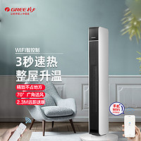 GREE 格力 冷暖两用立式暖风机家用无叶塔式取暖器遥控wifi摇头白色轻音