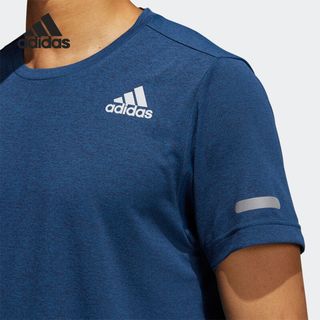 adidas 阿迪达斯 运动短袖男官网夏季圆领速干健身训练耐磨休闲短袖T恤 EB8047 深蓝色 175/92/S