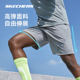 SKECHERS 斯凯奇 运动速干短裤男2023年夏季休闲舒适透气松紧腰冰丝裤子