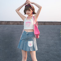 snbl/森女部落 原创森女部落甜辣少女超短裙高腰百褶裙A字牛仔短裙夏季显高女裙