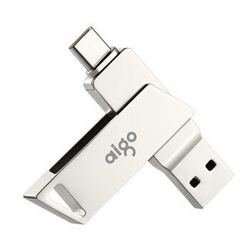 aigo 爱国者 U350 USB3.0 U盘 银色 64GB USB/Type-C双口