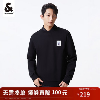 杰克琼斯 杰克·琼斯（JACK&JONES）秋季男装潮流圆领卫衣长袖男 黑色E40 180/100A/L 223333097