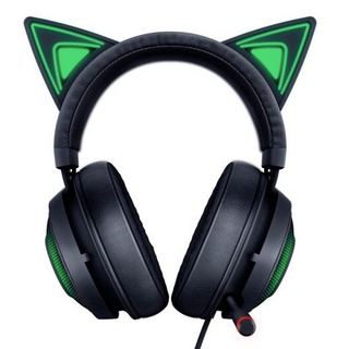 RAZER 雷蛇 北海巨妖 萌猫版 耳罩式头戴式有线降噪耳机 黑色 USB口