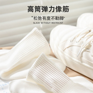 EnerWear 袜子男士夏季中筒袜长袜白色运动袜薄款短袜纯黑色毛巾底长筒袜女