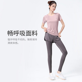 骆驼（CAMEL）运动套装女瑜伽服两件套 Y8S1QL8628-1 杜若紫/烟雾紫 L