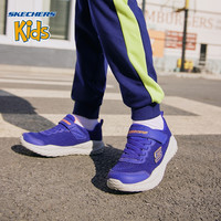 Skechers 斯凯奇奥莱 夏季男童舒适大童经典魔术贴运动小白鞋