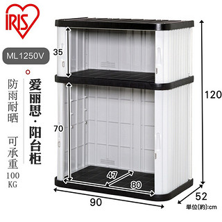 IRIS 爱丽思 阳台花园艺防雨工具收纳柜室外储物柜户外储藏箱车库工具柜（1个、双层120cm高）